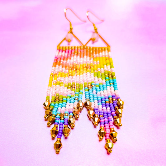 Cute Clouds Rainbow Fringe Earrings