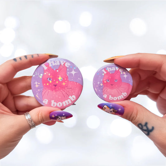 I Have A Bomb - Cat Pinback Button