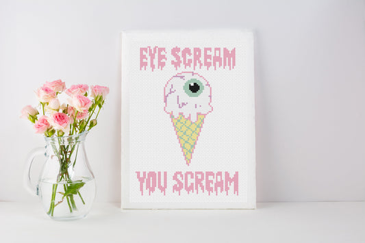 Eye Scream You Scream - FREE Cross stitch Pattern