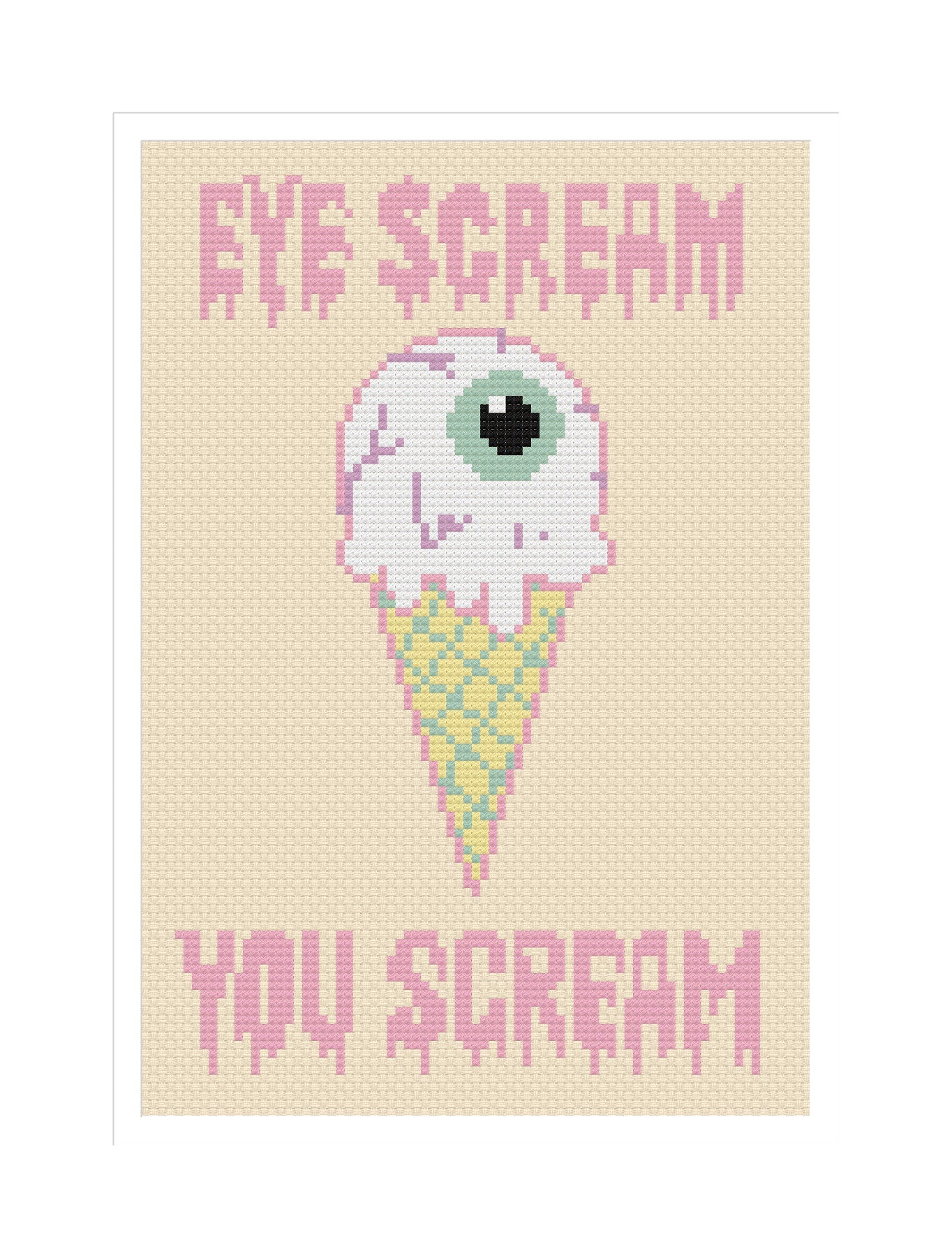 Eye Scream You Scream - FREE Cross stitch Pattern