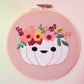 Digital Embroidery Pattern - Cute Kawaii Halloween White Pumpkin