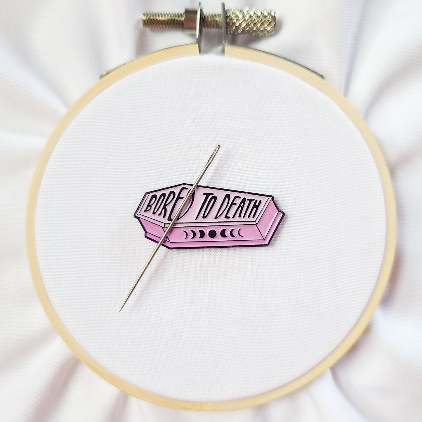 Bored to Death Coffin Needle Minder for Hand Embroidery