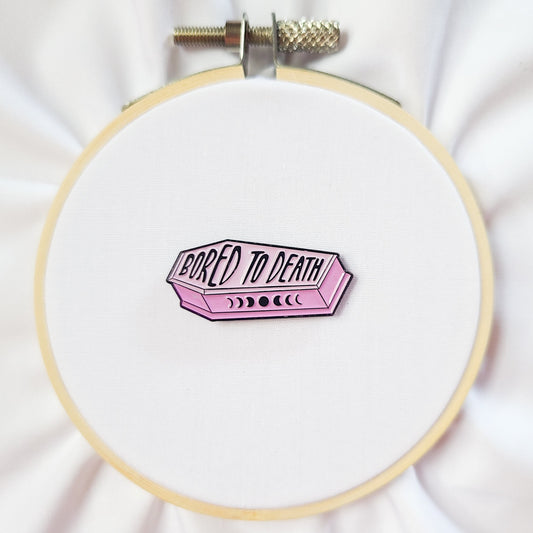 Bored to Death Coffin Needle Minder for Hand Embroidery