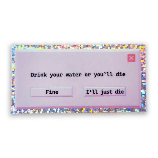 Error Message Holographic Sticker, 3 x 1.5 in.