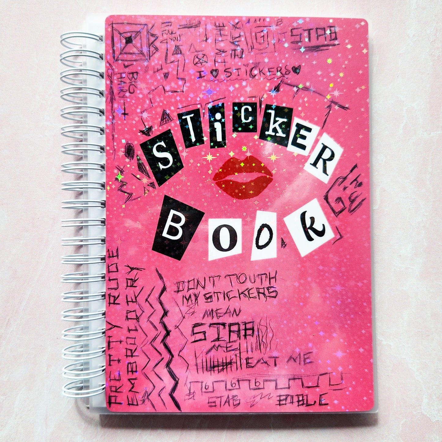 Mean Girls Burn Book Sticker Reusable Sticker Storage Book, 5 x 7