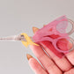 Miss Stork Embroidery Scissors Clear Sticker, 4 x 2.3 in