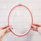 Oval Plastic Flexi Embroidery Hoop - Pink, White or Woodgrain - In Multiple Sizes