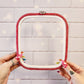 Square Plastic Flexi Embroidery Hoop, Pink or White, In Multiple Sizes