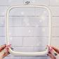 Square Plastic Flexi Embroidery Hoop, Pink or White, In Multiple Sizes