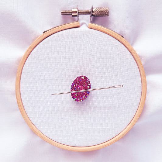 The Chanci - Pink Oval Sparkly Magnetic Needle Minder