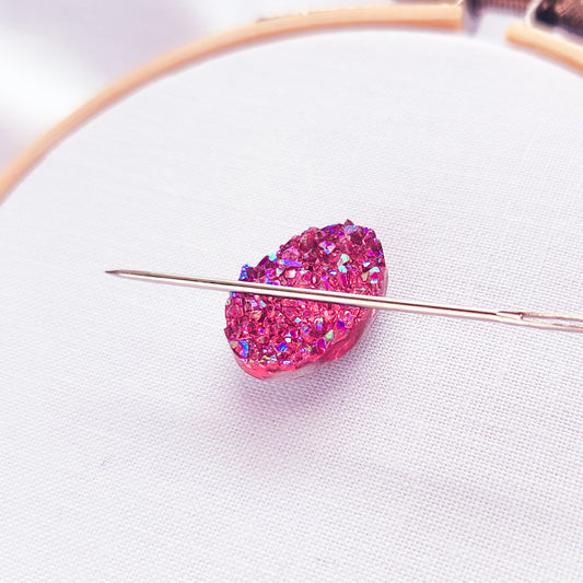 The Chanci - Pink Oval Sparkly Magnetic Needle Minder