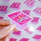 Sauce Girls Pink Holographic Sticker, 2.6 x 1.9 in.