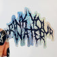 Heavy Metal Band Font Drink Your Water Holographic Sticker, 3 x 2.4 in