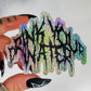 Heavy Metal Band Font Drink Your Water Holographic Sticker, 3 x 2.4 in