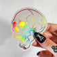 Holographic Rainbow Skull, 2.6 x 3 in.