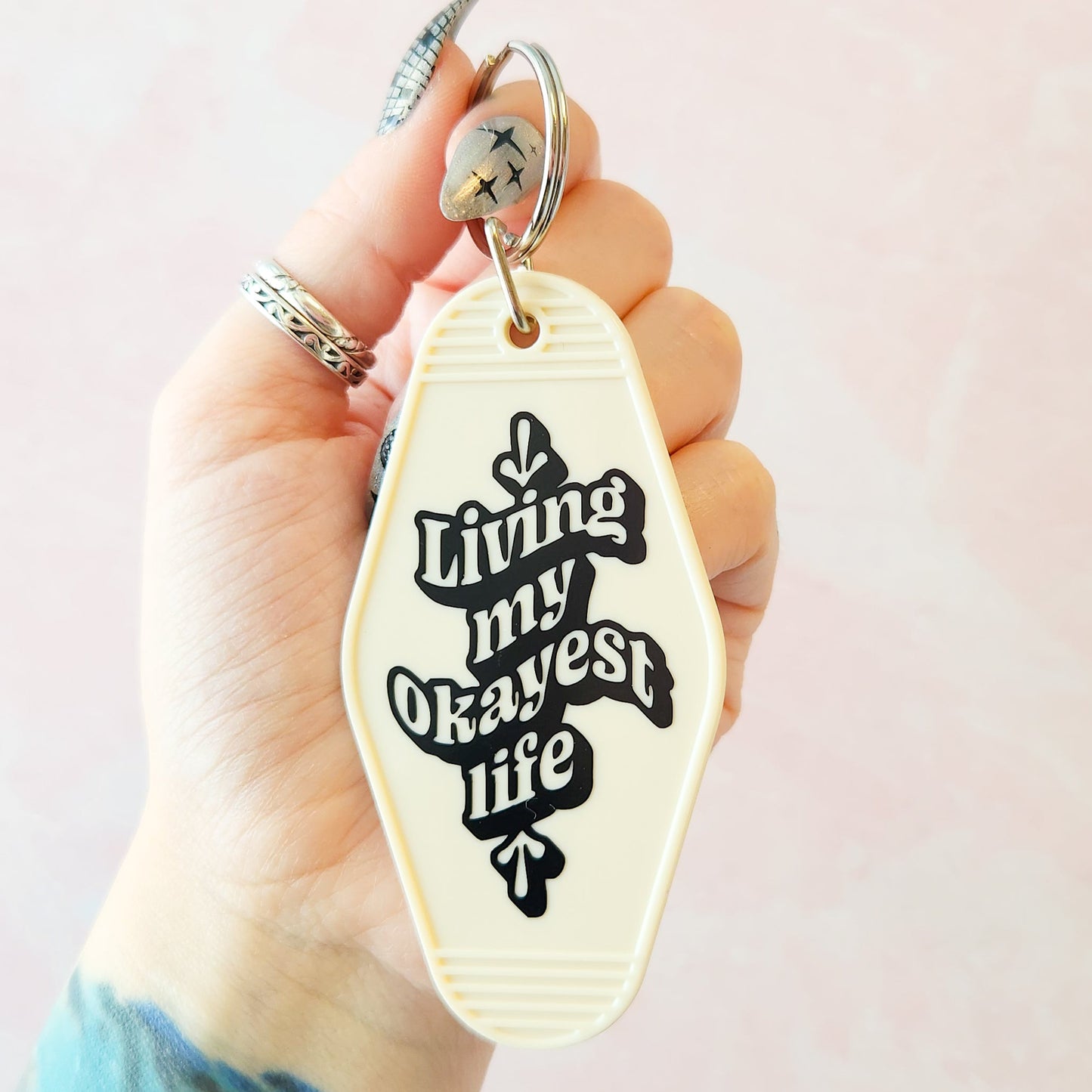 Living My Okayest Life Motel Keychain