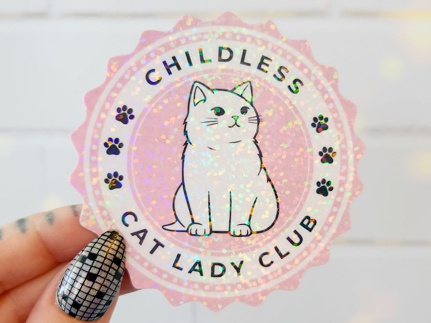 Childless Cat Lady Club Sticker, 3"