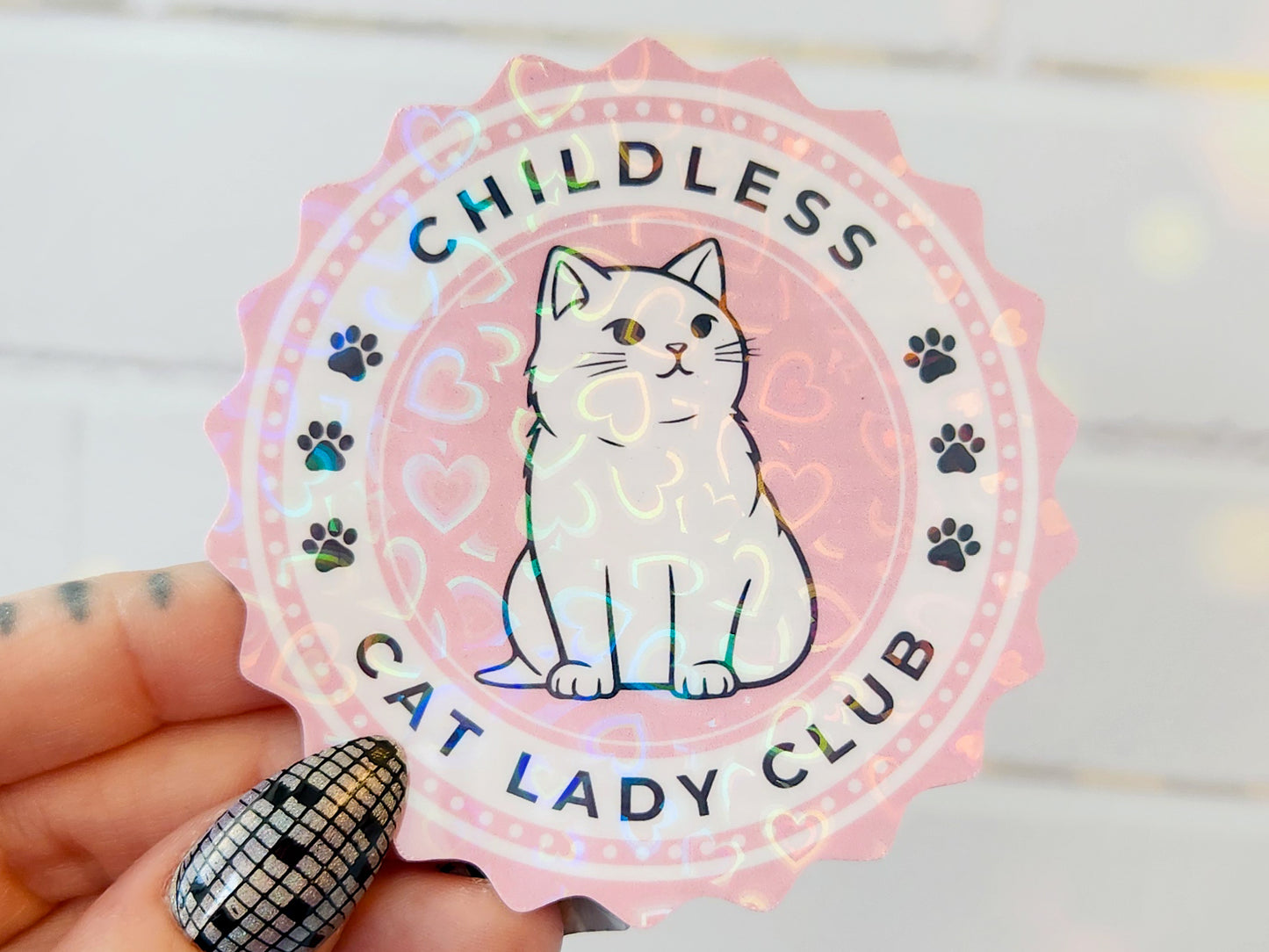 Childless Cat Lady Club Sticker, 3"