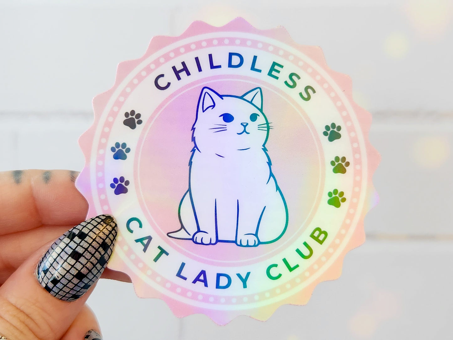 Childless Cat Lady Club Sticker, 3"