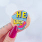 90s Pronouns Button