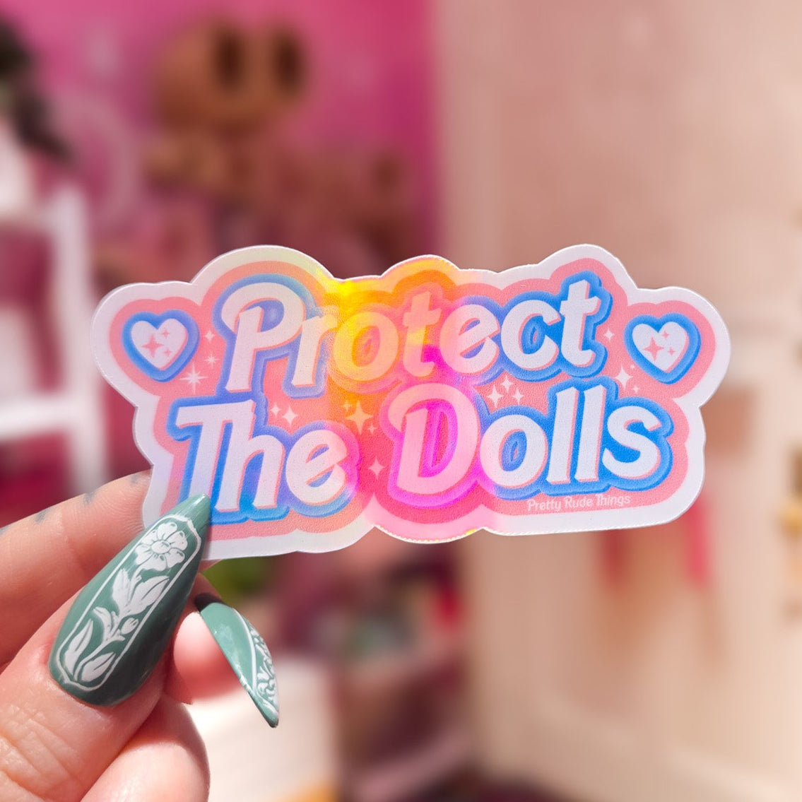 3Pcs) Protect The Dolls Sticker Feminist Womens Rights Human Rights Trans Rights Waterproof Die-Cut Vinyl Sticker For Kindle Laptop Water Bottle Hard Hat Funny Decal Gifts 3 Inches