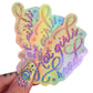 Hot Girls Read Holographic Sticker, 3" x 1.7"