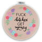 Fuck Bitches Get Money - Finished Hand Embroidery Art