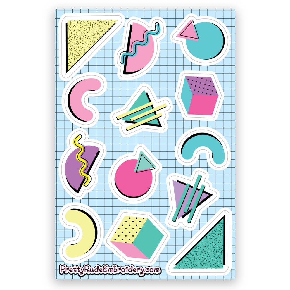 90s Sticker Sheet, 4 x 6 in.