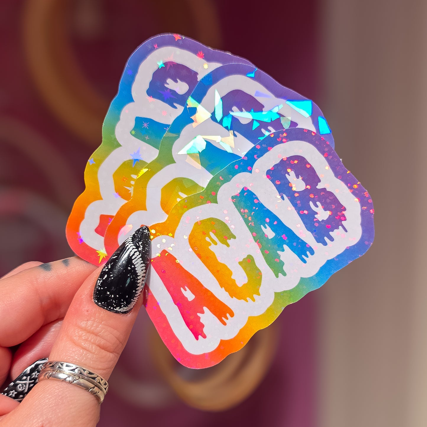 ACAB Rainbow Holographic Sticker, 3 x 1.8 in.