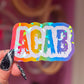 ACAB Rainbow Holographic Sticker, 3 x 1.8 in.