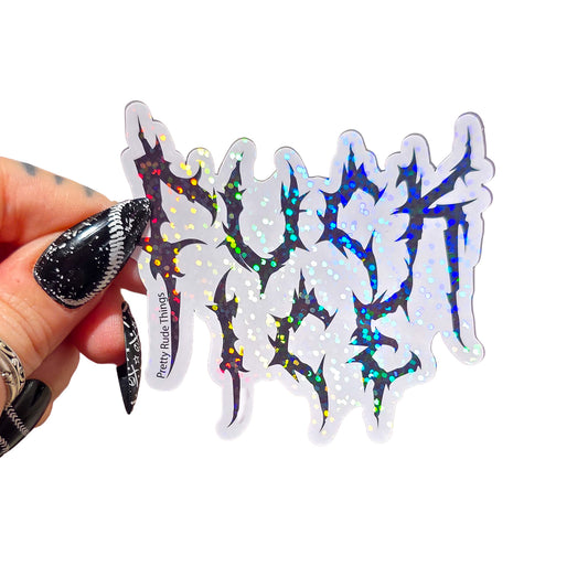 Fuck ICE - Metal Holographic Sticker, 3 x 2.6 in.