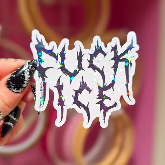 Fuck ICE - Metal Holographic Sticker, 3 x 2.6 in.