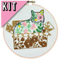 Belle In a Box, Floral Cat Embroidery Kit