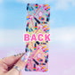Back of makeup holographic bookmark – colorful laminated beauty design, handmade by Pretty Rude Things