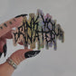 Heavy Metal Band Font Drink Your Water Holographic Sticker, 3 x 2.4 in