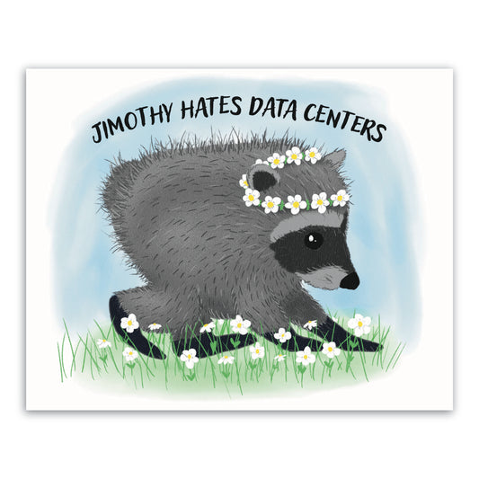 Jimothy The Raccoon Hates Data Centers Art Print