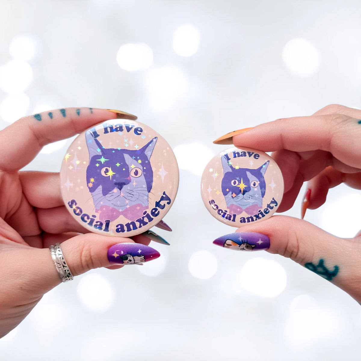 I Have Social Anxiety - Cat Pinback Button