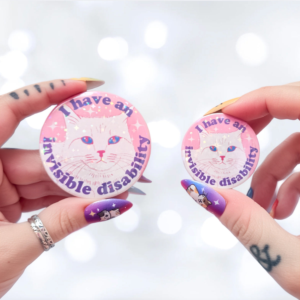 I Have An Invisible Disability - Cat Pinback Button