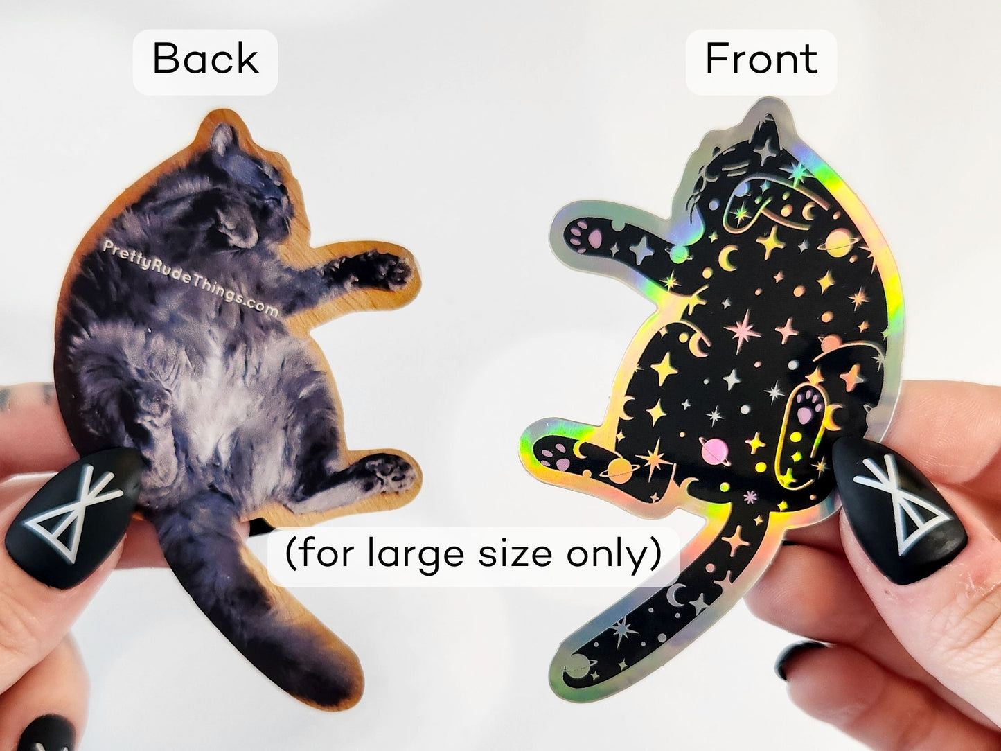 Holographic Outer Space Cat Sticker