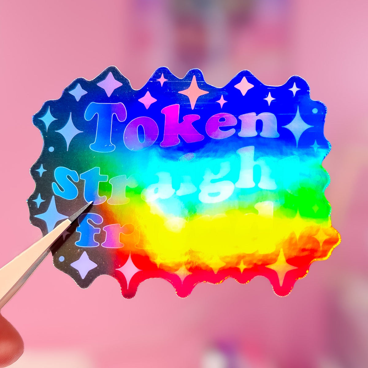 Pretty Token Token Straight Friend Holographic Sticker, 3.1 x 2.4 in. – Pretty Rude ...