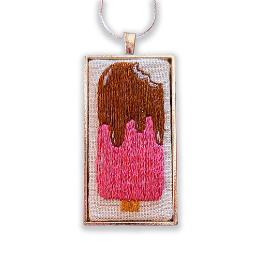 Embroidered Ice Cream Bar Necklace