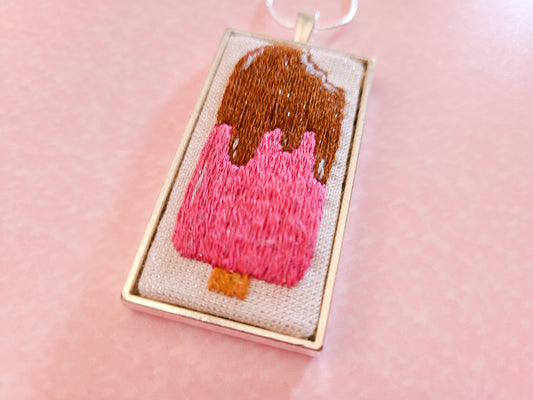 Embroidered Ice Cream Bar Necklace