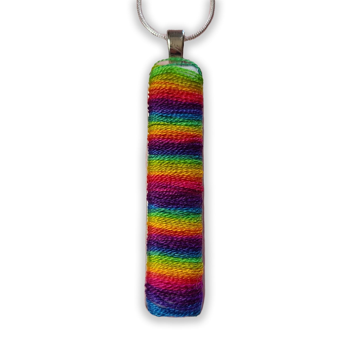 Embroidered Rainbow Necklace