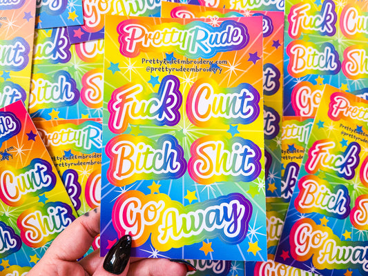 Lisa Frank Inspired Sticker Sheet, 4 x 6 in.