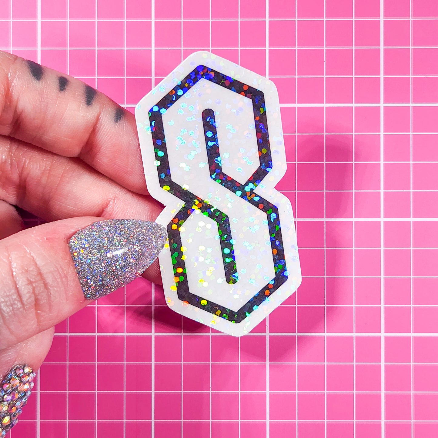 Cool S Holographic Sticker, 1.2x2.4 in.