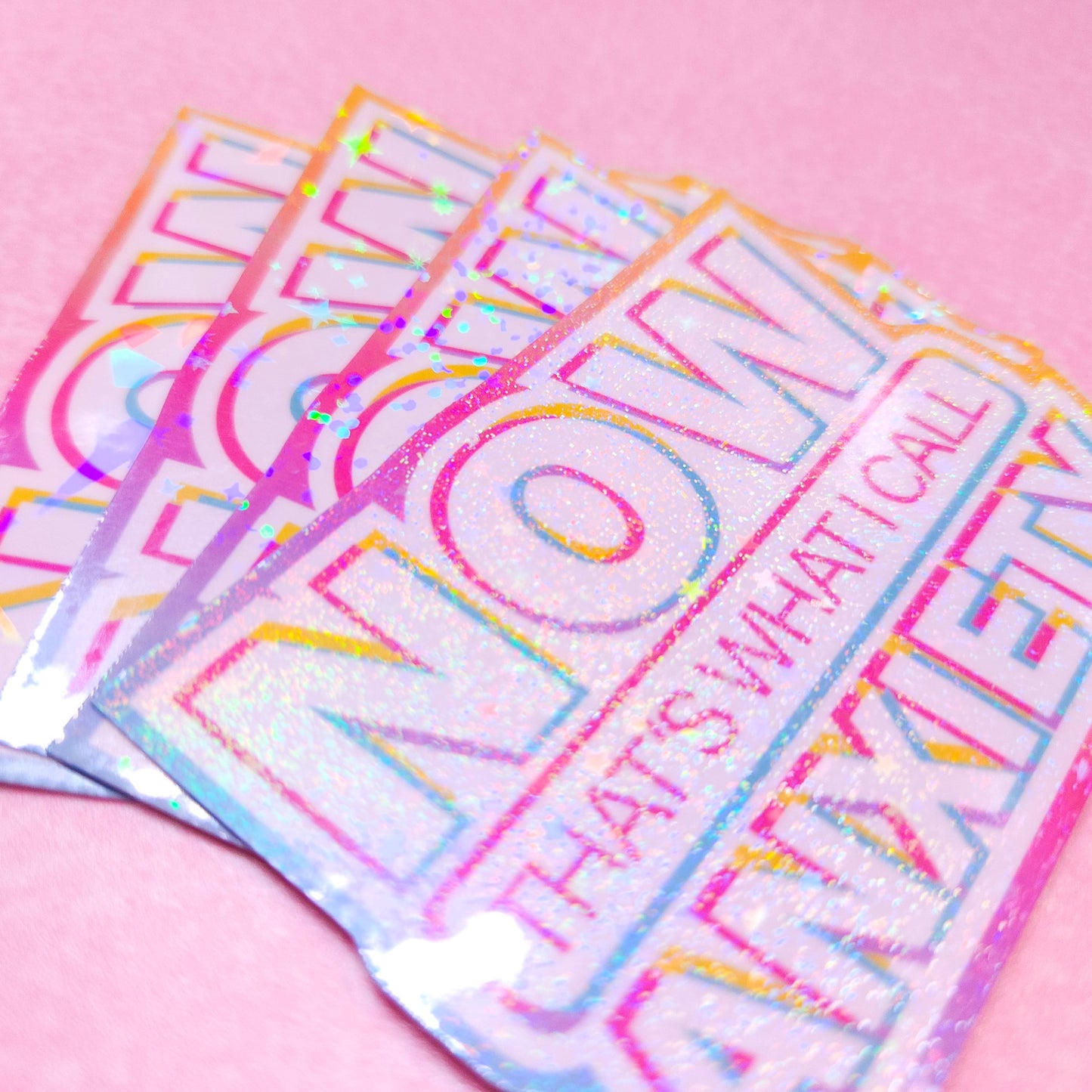 NOW That's What I Call Anxiety - Holographic Sticker, 3x2.25 in.