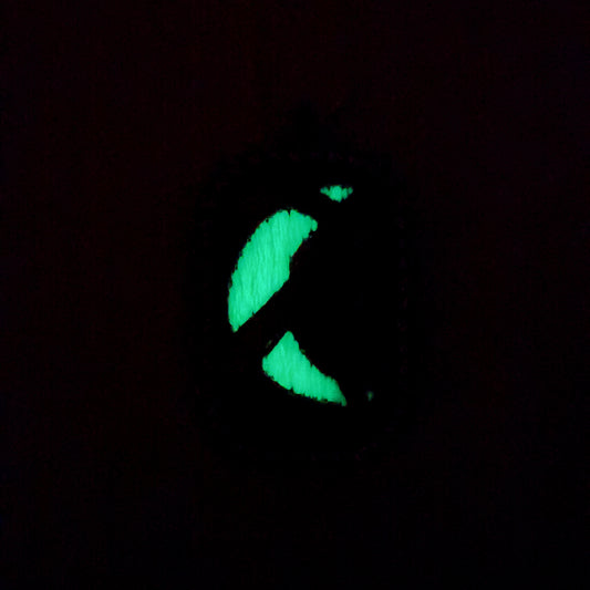 Glow-in-the-dark Moon and Snake Embroidered Necklace