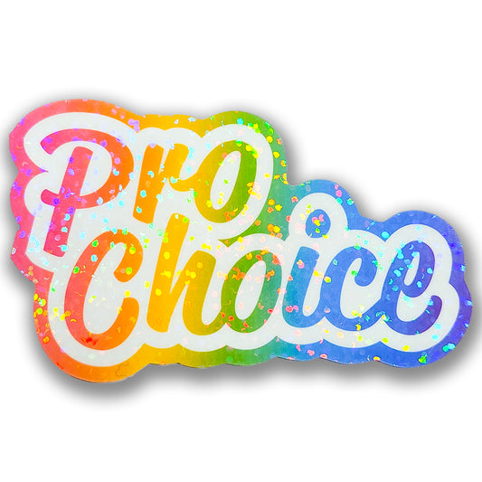 Pro Choice Rainbow  Sticker, 3.25x2 in.