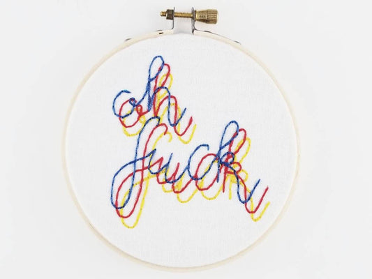 Primary Colors "oh fuck" Embroidery Kit - Beginner