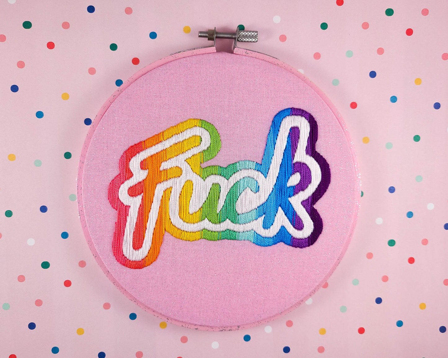 6" Lisa Frank Inspired "fuck" Embroidery Kit